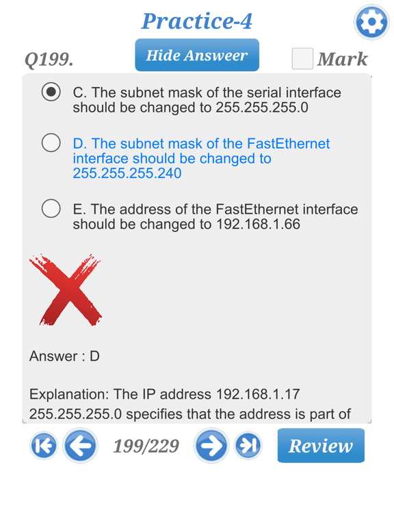 Cisco CCENT: 100-105 Exam iPad screenshot