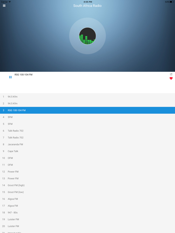 South Africa Radio Station FM iPad screenshot 5 - Music app