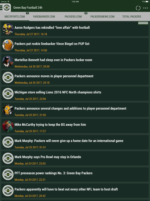 Screenshot #4 pour 24h News for Green Bay Packers