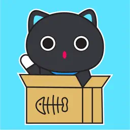 Black Catty Animated Stickers app icon
