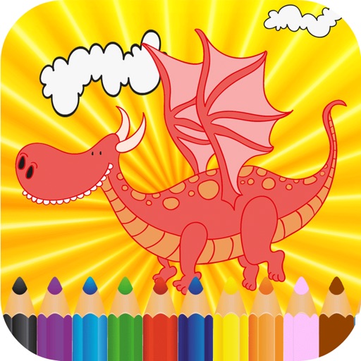t rex dragon color icon