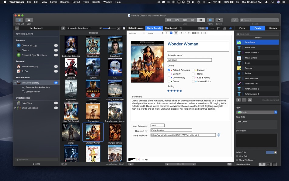 #1. Tap Forms Organizer 5 Database (macOS) 게시자: Tap Zapp Software Inc.