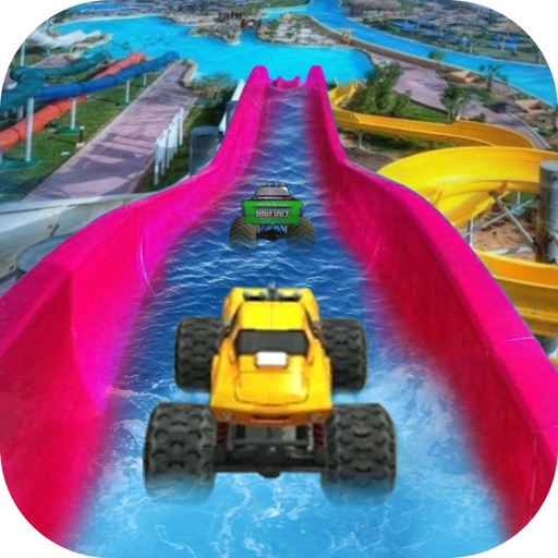 Water Slide Monster Trucks Race In Water Park icon