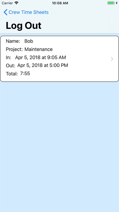 crew timesheet by george
