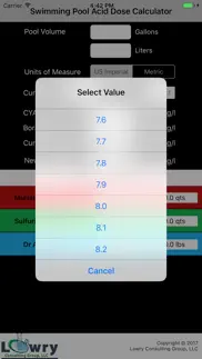 pool acid dose calc iphone screenshot 2