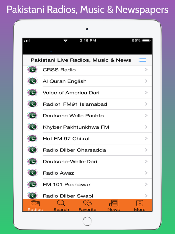 Pakistani Radios, Music & News iPad screenshot 7 - Music app