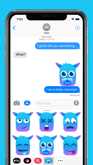 Blue Monster Emojis screenshot 3