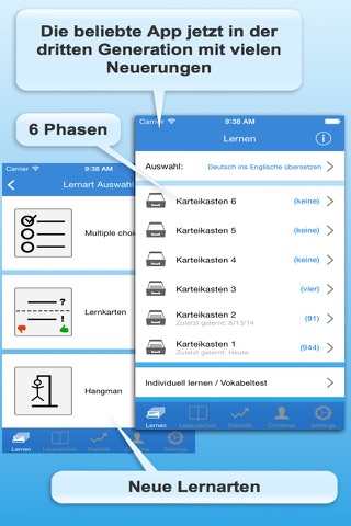 Vokabeln - Lernkarten in sechs Phasen screenshot 3