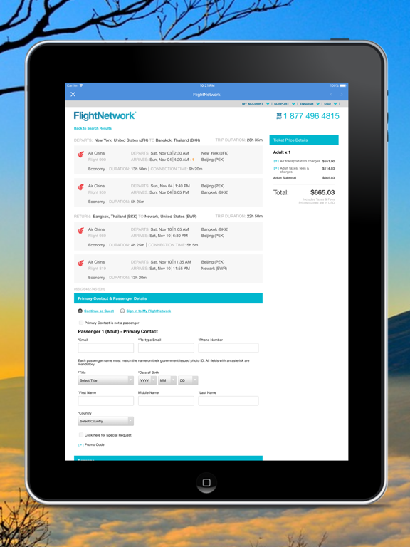 Cheap Flights & Hotels Compare iPad screenshot