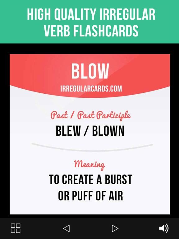 Screenshot #4 pour Irregular Verbs Cards Lite