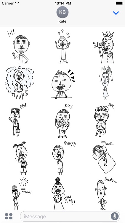 Hand Drawn Weird Human Sticker Pack for iMessage