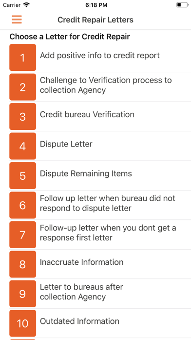 Credit Repair Letters iPhone screenshot 4 - Finance app