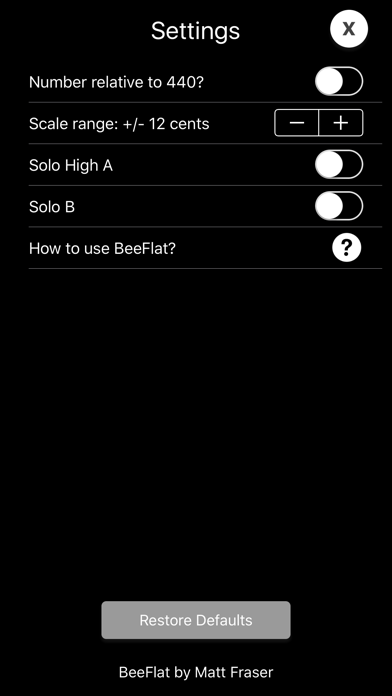 BeeFlat Bagpipe Tuner Screenshot