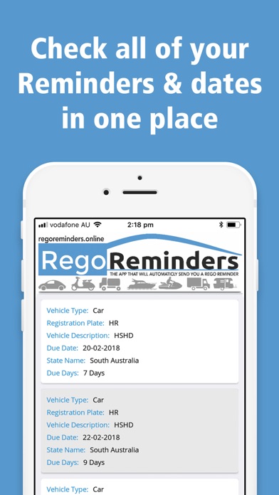 Rego Reminders screenshot 2