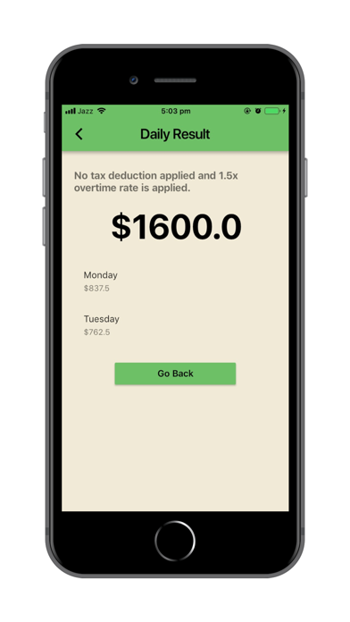 Simple Overtime Calculator iPhone screenshot 6 - Finance app
