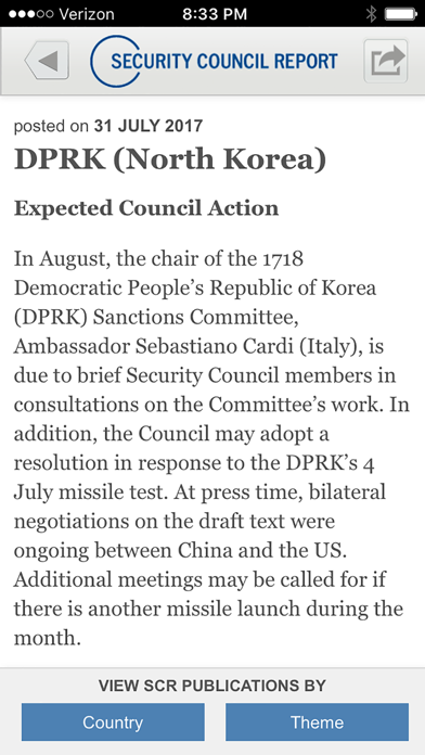 Security Council Report iPhone screenshot 5 - News app