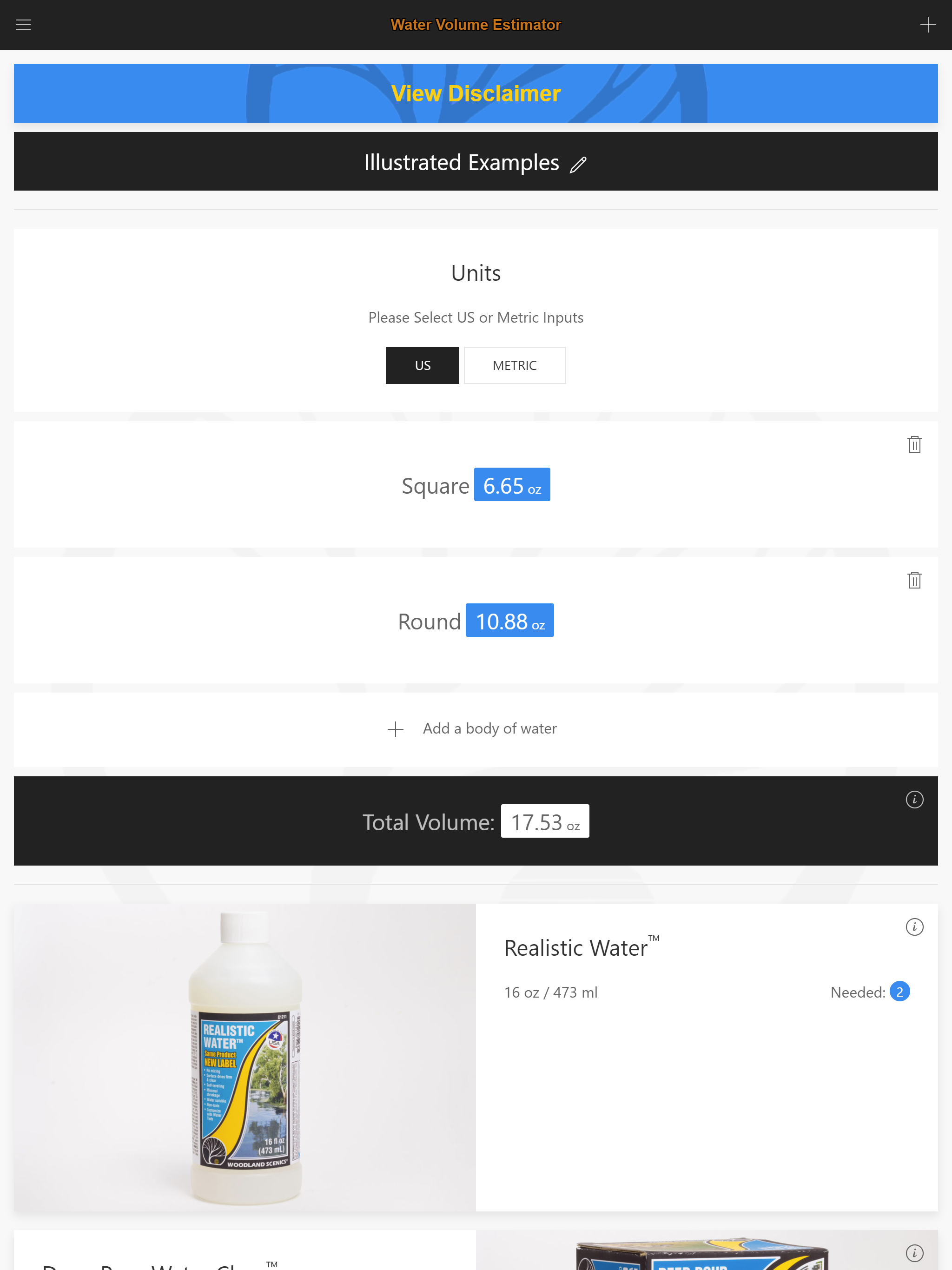 Water Volume Estimator