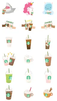 Starbucks Stickers iphone resimleri 2