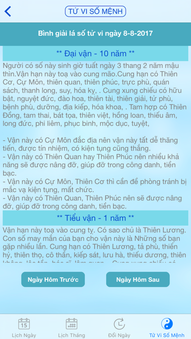 Screenshot #2 pour Lịch vạn niên và Tử vi số mệnh