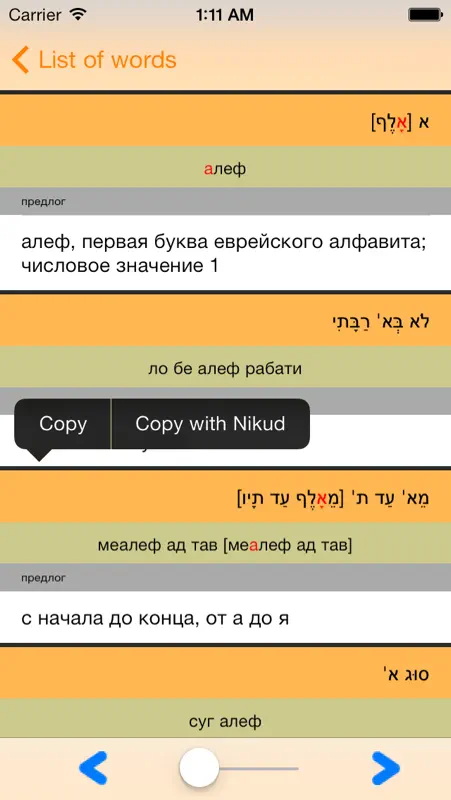 IRIS Hebrew Russian Dictionary screenshot 2 of 5