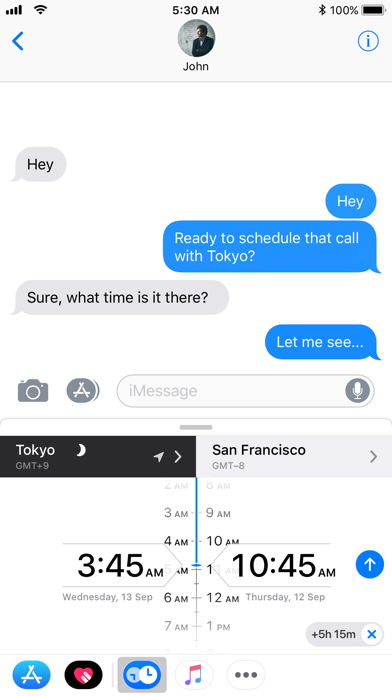 Screenshot #1 pour Time There: iMessage Edition