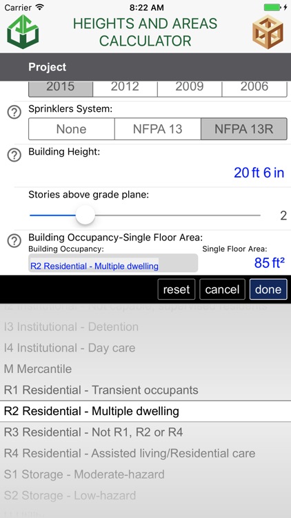 Heights and Areas Calculator