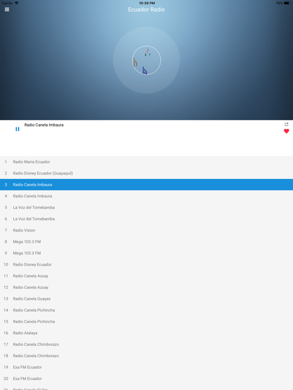 Ecuador Radio Station: Spanish iPad screenshot 5 - Music app
