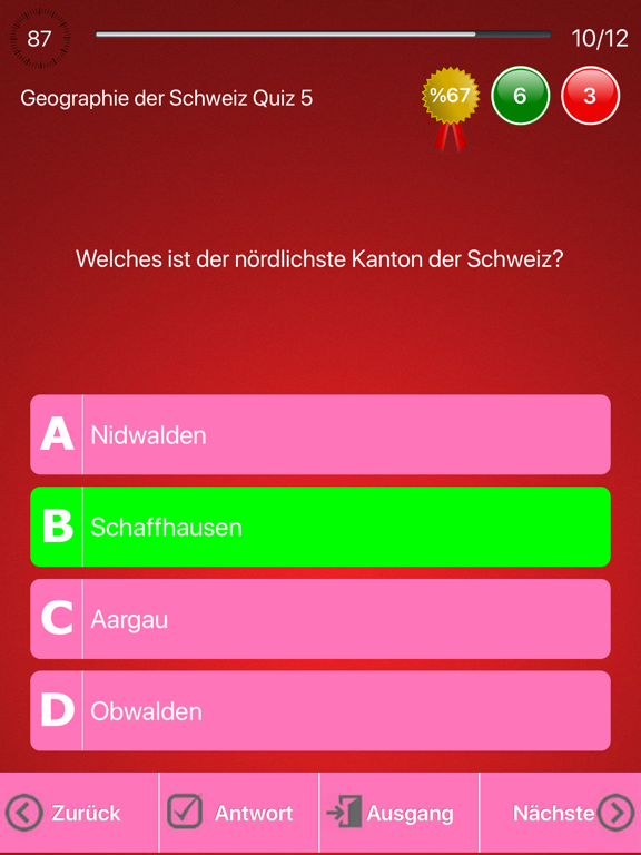 Screenshot #5 for Schweizer Geographie Quiz