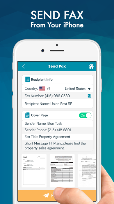 FAX from iPhone: Send Fax App. Screenshot 1