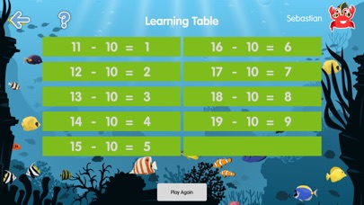 Subtraction Tables Math is Fun screenshot 2