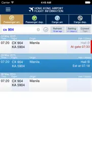 hong kong airport flight info. iphone screenshot 3