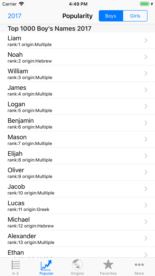 #1. Baby Names Generator Pro+ (iOS) 由: Wei Xu