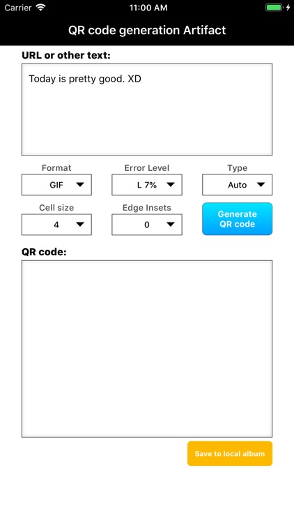 QR code generation Artifact