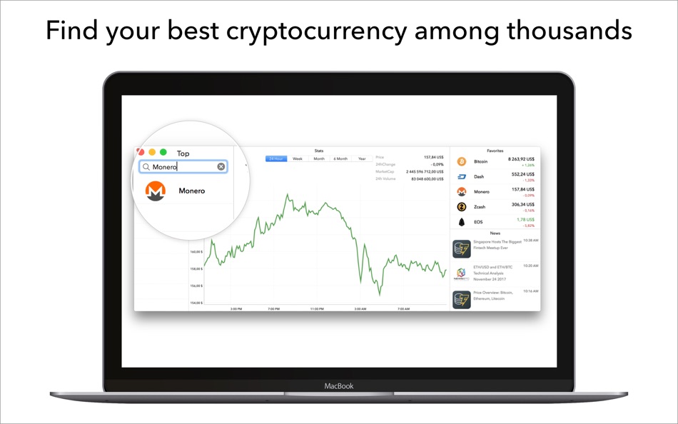 #5. Crypto: Bitcoin Ticker Live (macOS) 由: Ruslan Timchenko