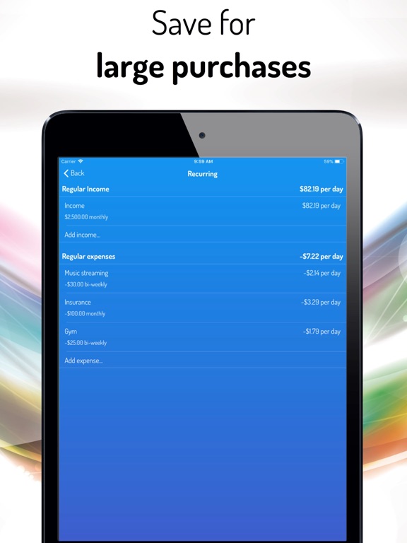 Piggy Bank: Easy Budgeting iPad screenshot 4 - Finance app