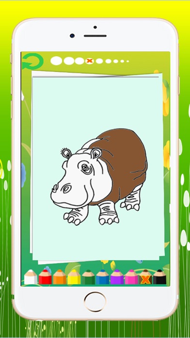 Cute Hippopotamus Coloring Book Game screenshot 2