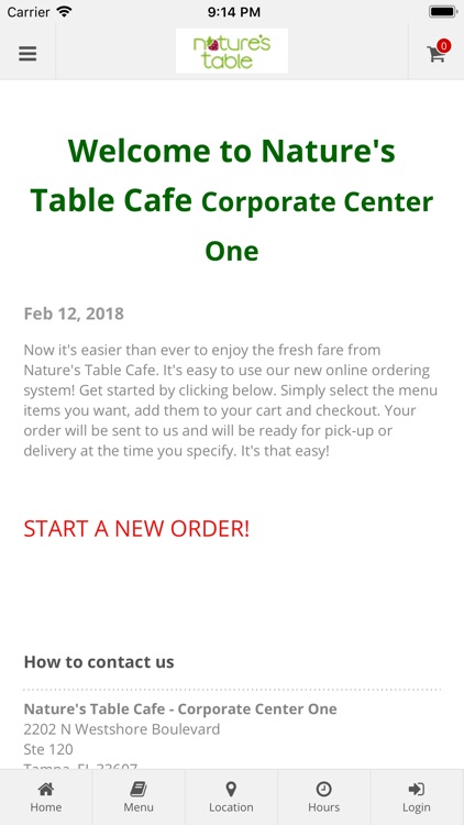 Nature's Table Corp Center One