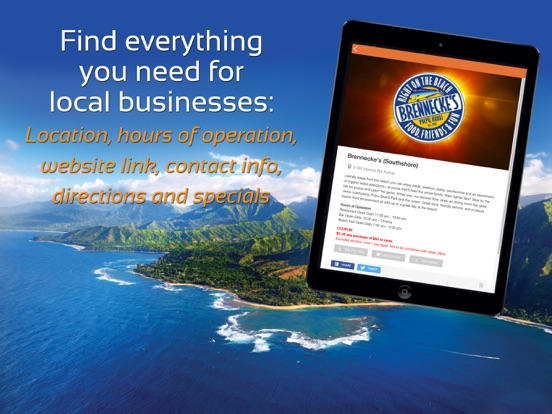 Kauai Visitors' App iPad screenshot 3 - Travel app