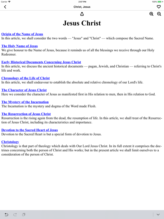 Catholic Encyclopedia Offline iPad screenshot 4 - Reference app