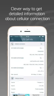 lte cell info: network status iphone screenshot 1