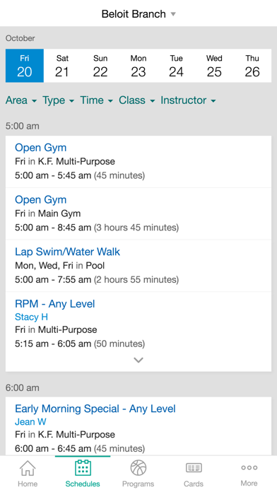 Stateline Family YMCA iPhone screenshot