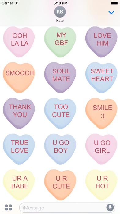 Candy Hearts 1 Stickers screenshot 4