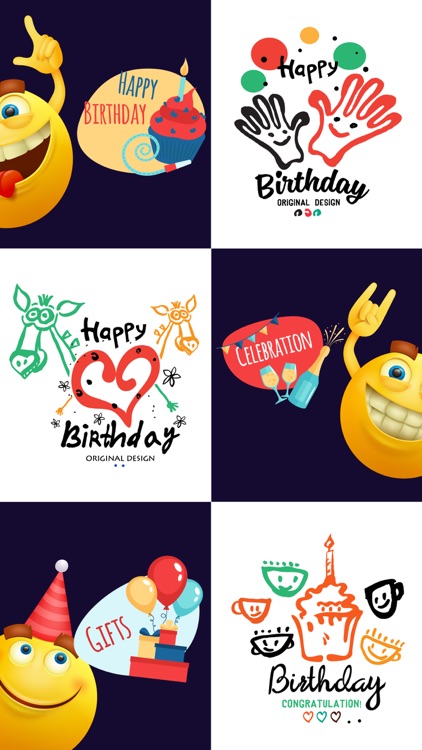 Birthday Party Stickers Wishes