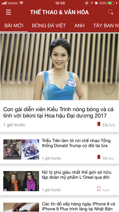 Screenshot #1 pour Thể Thao & Văn Hóa