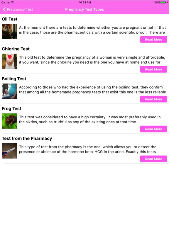 pregnancy test quiz app