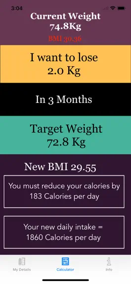 Game screenshot Weight Loss Calorie Calculator hack