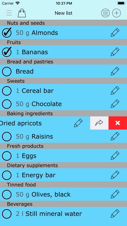 Good Buy - the shopping list