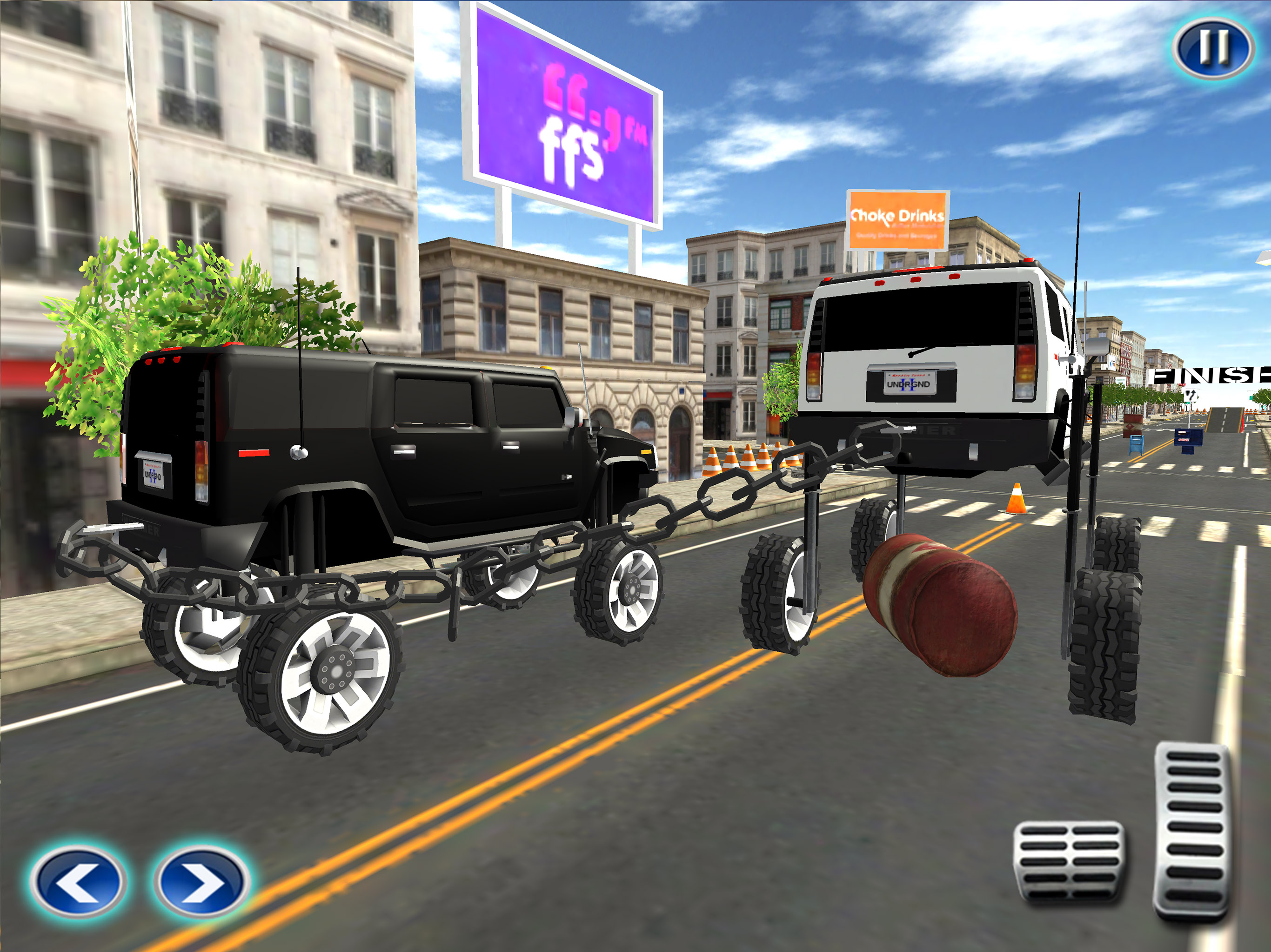 Elevated Chained Car Racing 3D