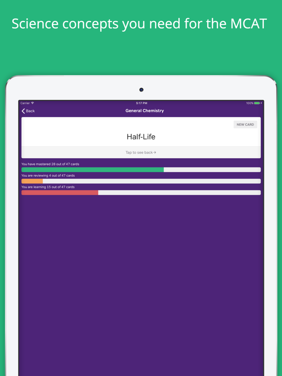 MCAT Prep: MCAT Flashcards iPad screenshot 2 - Education app