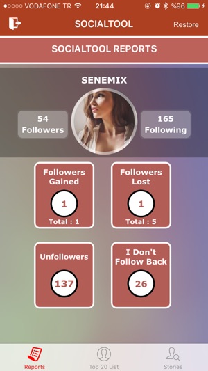 SocialTool - Unfollowers Analytics for I